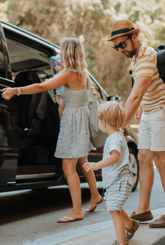 Family using private transportation service in Augusta GA during Masters Week